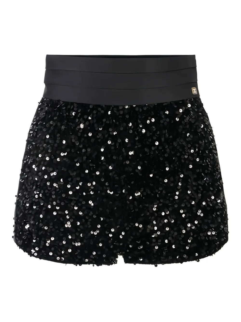 Elisabetta Franchi sequin texture shorts | Black | Image 1