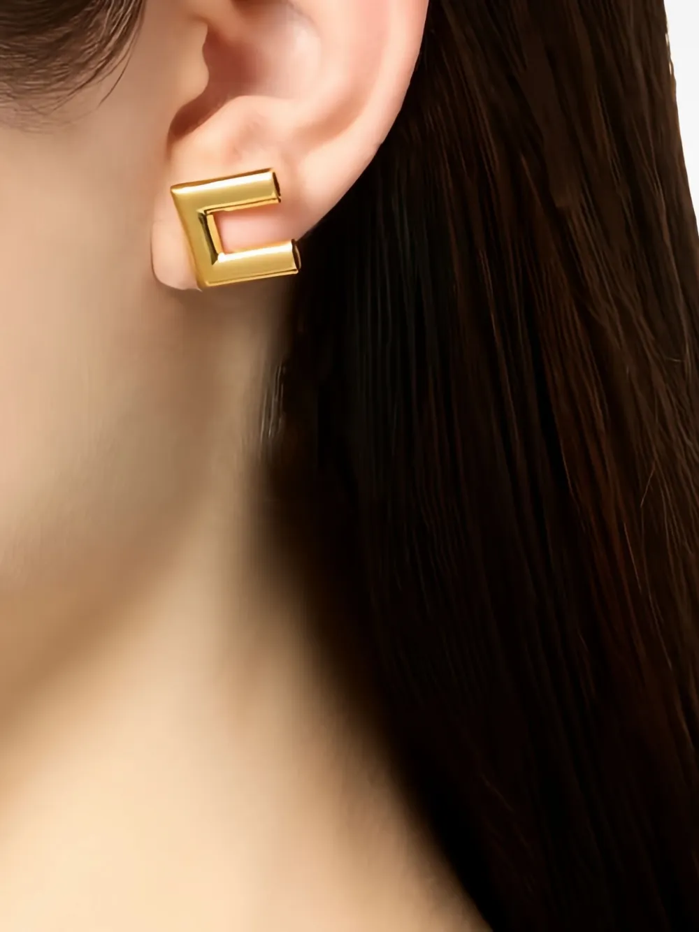 Elisabetta Franchi logo-plaque earrings | Gold | Image 1