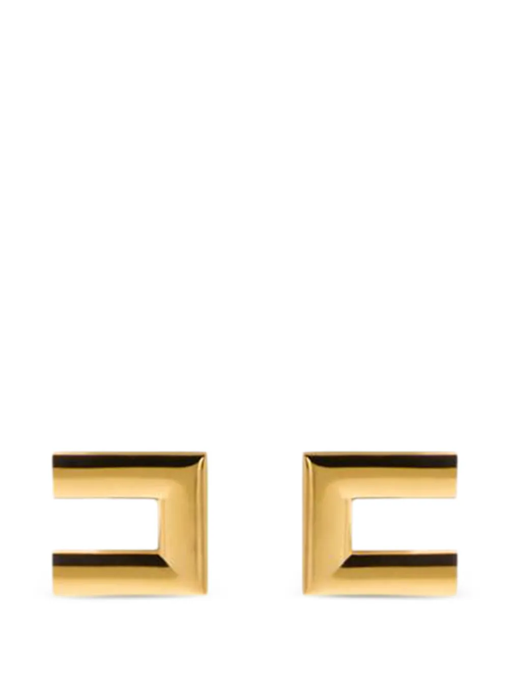 Elisabetta Franchi logo-plaque earrings - Gold
