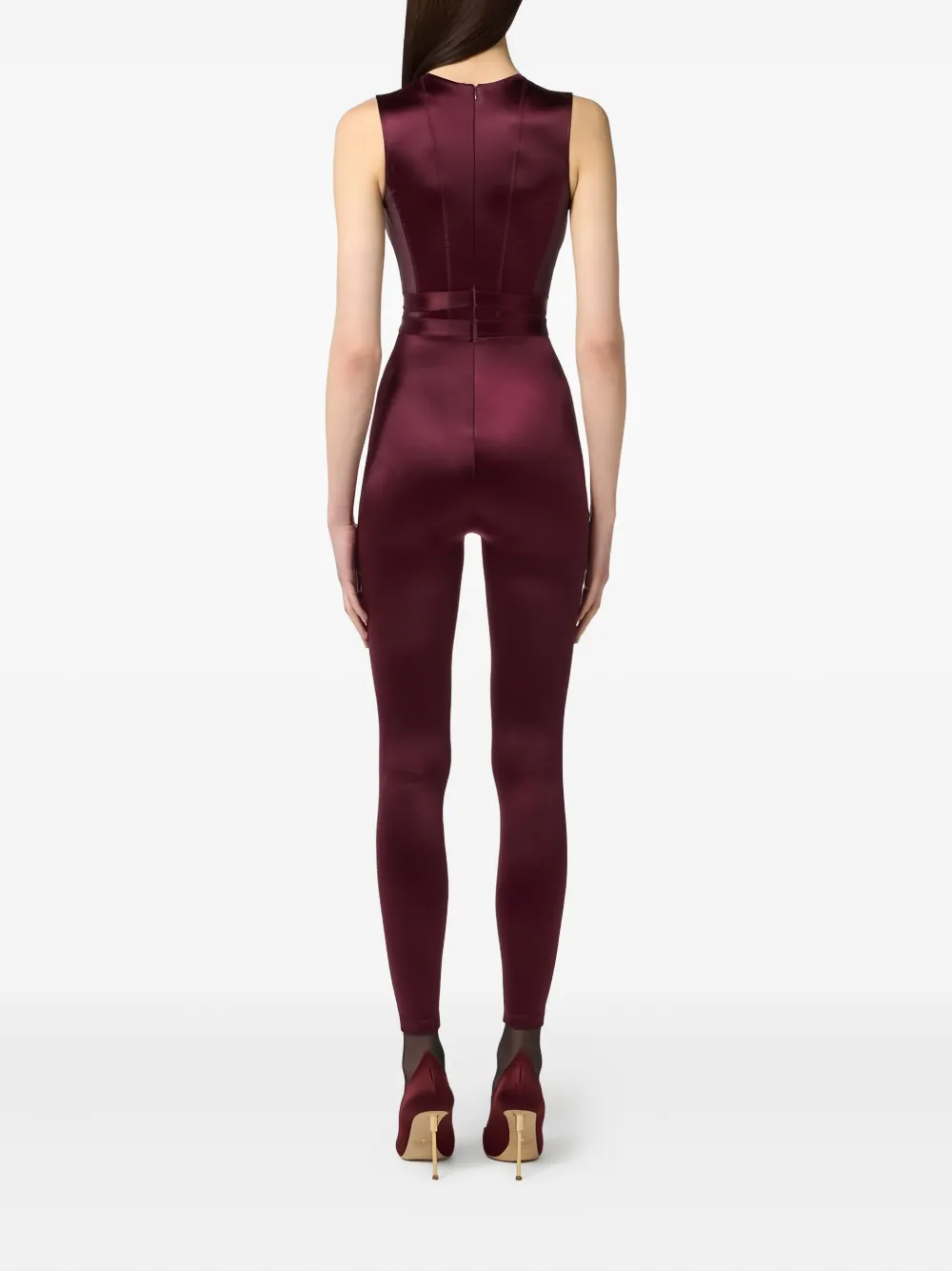 Elisabetta Franchi Jumpsuit met logo Rood