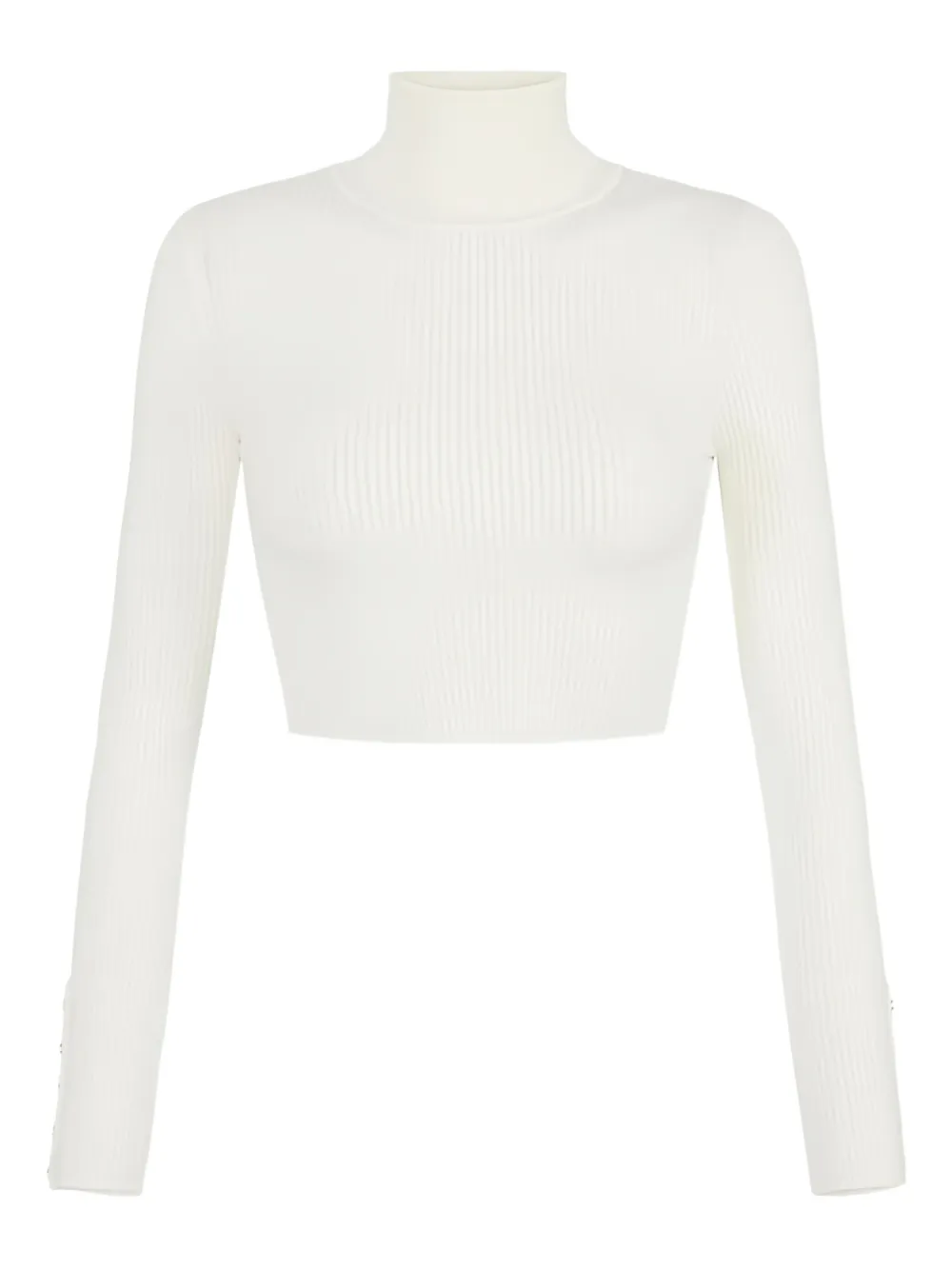 Elisabetta Franchi Ribbed Buttoned Sweater In White