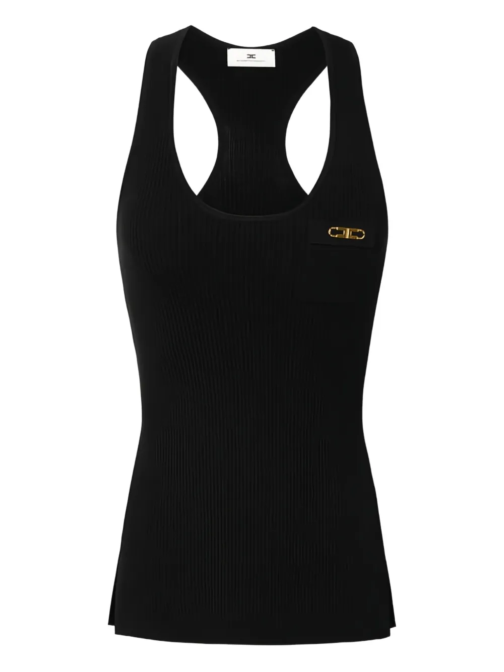 Elisabetta Franchi top tejido de canalé con bolsillo | negro | Image 1