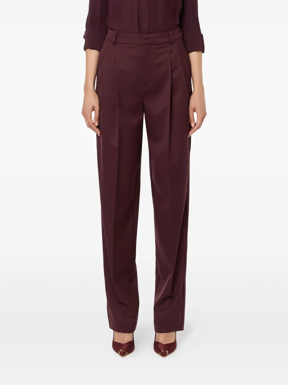Elisabetta Franchi double darts flap trousers - Rood