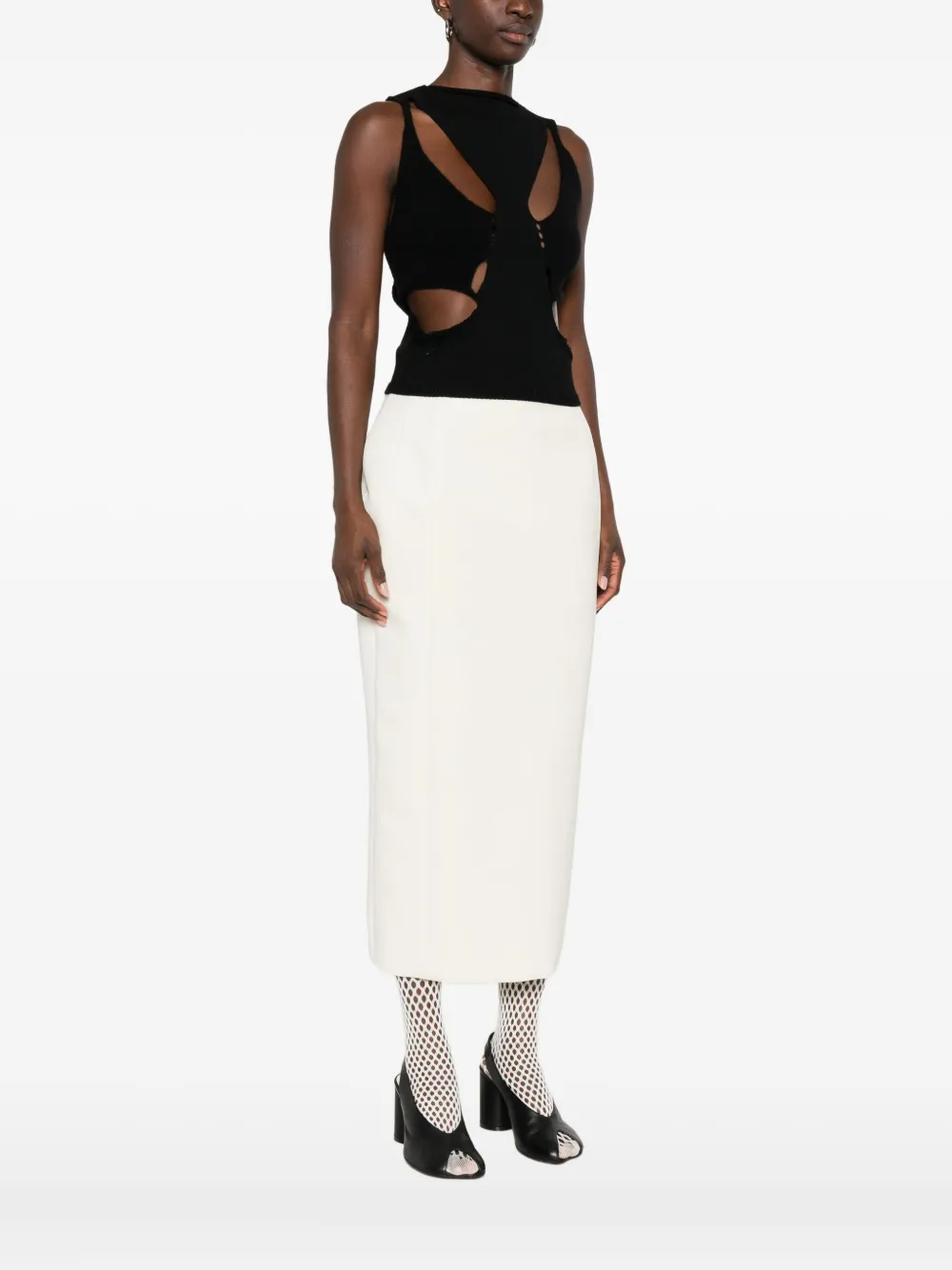 Rick Owens Sleeveless Top Featuring Cut-outs And Ribbed Hem In Black