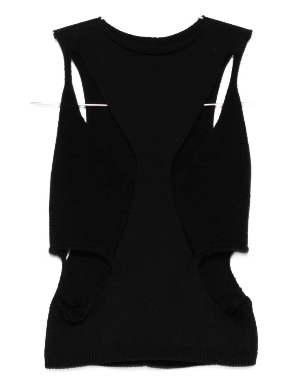 Rick Owens Sleeveless Top Featuring Cut-outs And Ribbed Hem In Black
