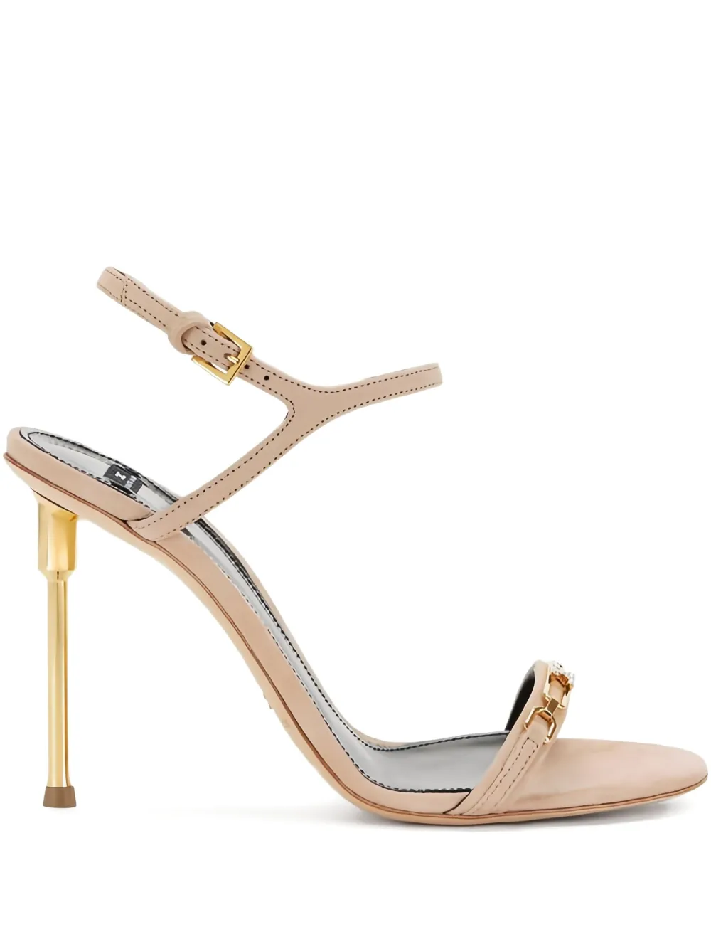 Elisabetta Franchi jewel sculpted heel sandals | Neutrals | Image 1