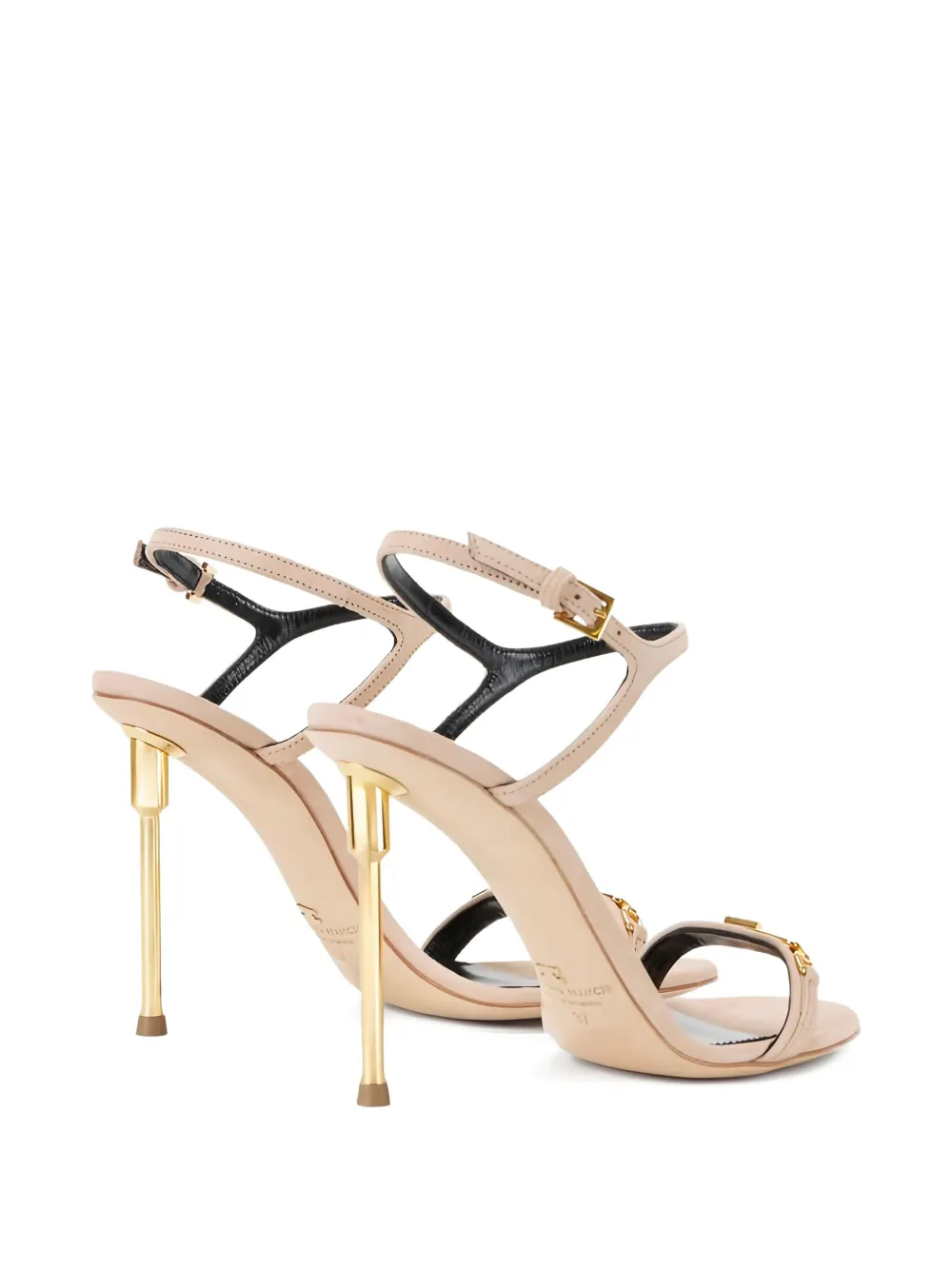 Elisabetta Franchi Sandalen met bewerkte hak Beige