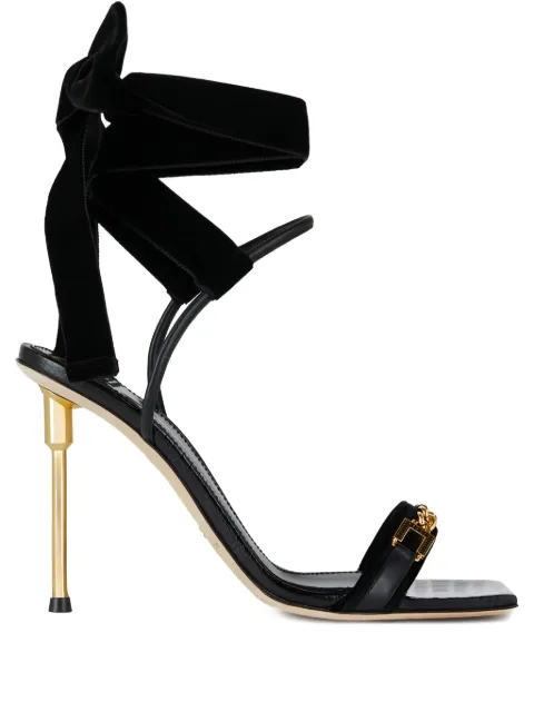 Elisabetta Franchi 100mm chain bow heeled sandals