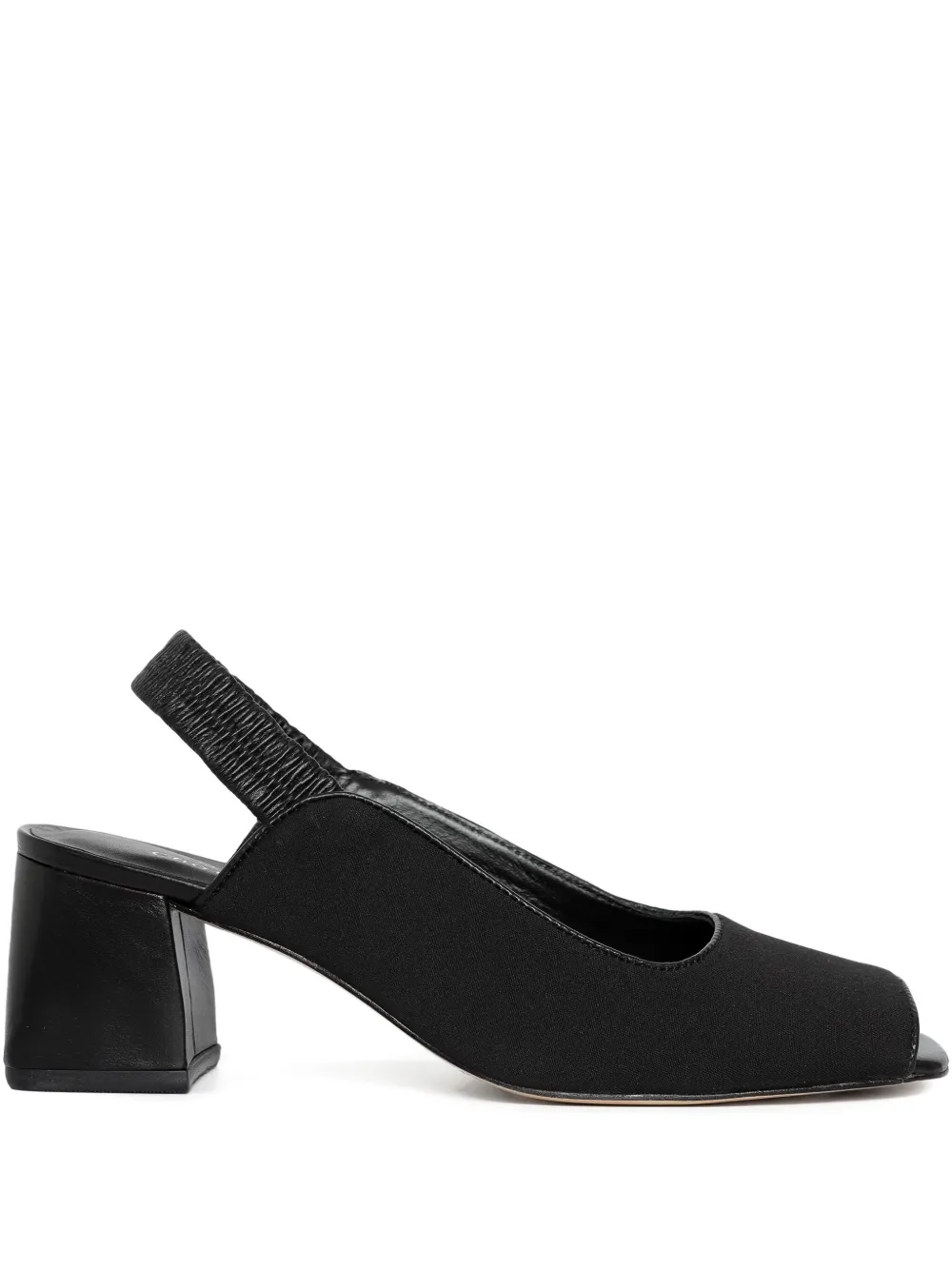 Studio Chofakian 40mm Peep-toe Block-heel Pumps In Black