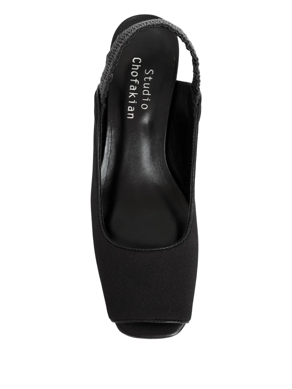 Studio Chofakian 40mm Peep-toe Block-heel Pumps In Black