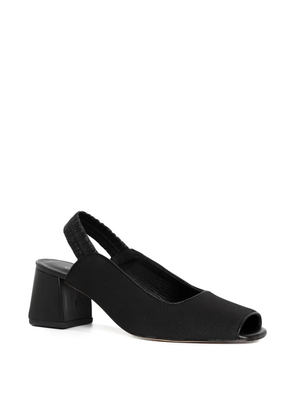 Studio Chofakian 40mm Peep-toe Block-heel Pumps In Black