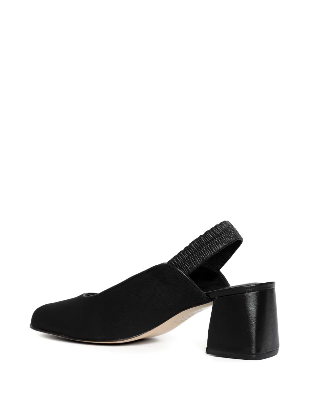 Studio Chofakian 40mm Peep-toe Block-heel Pumps In Black