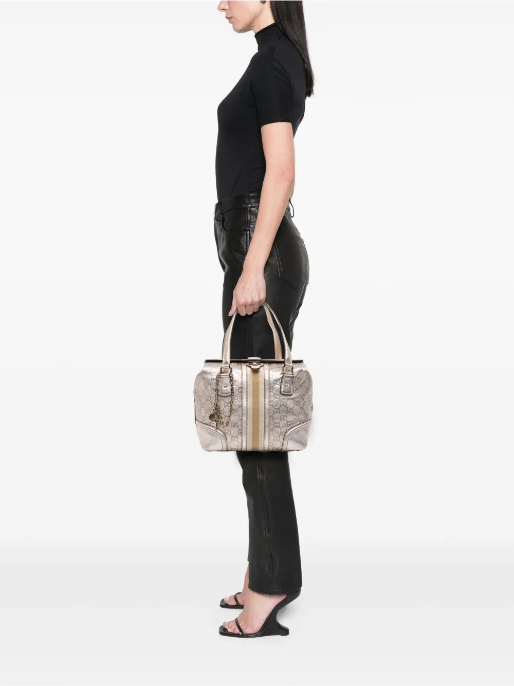 Gucci Pre-Owned 2016-2025 Metallic Guccissima Web Treasure handbag | Pre-Owned | Image 2