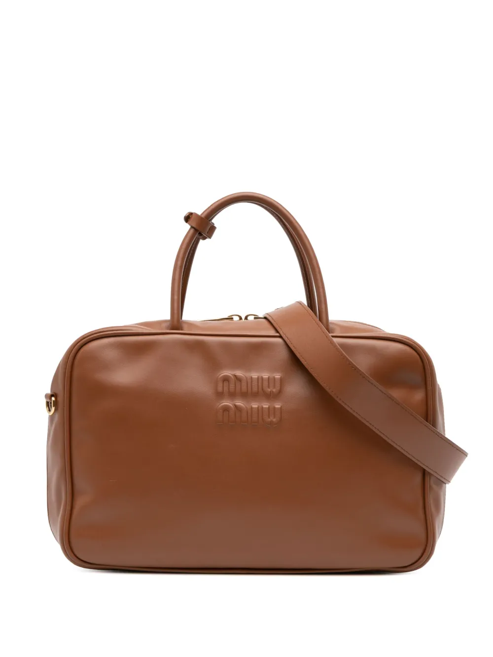Miu Miu Pre-Owned 2010-2025 Large Soft Calf Softy Beau Top Handle Bag satchel | Brown | Image 1