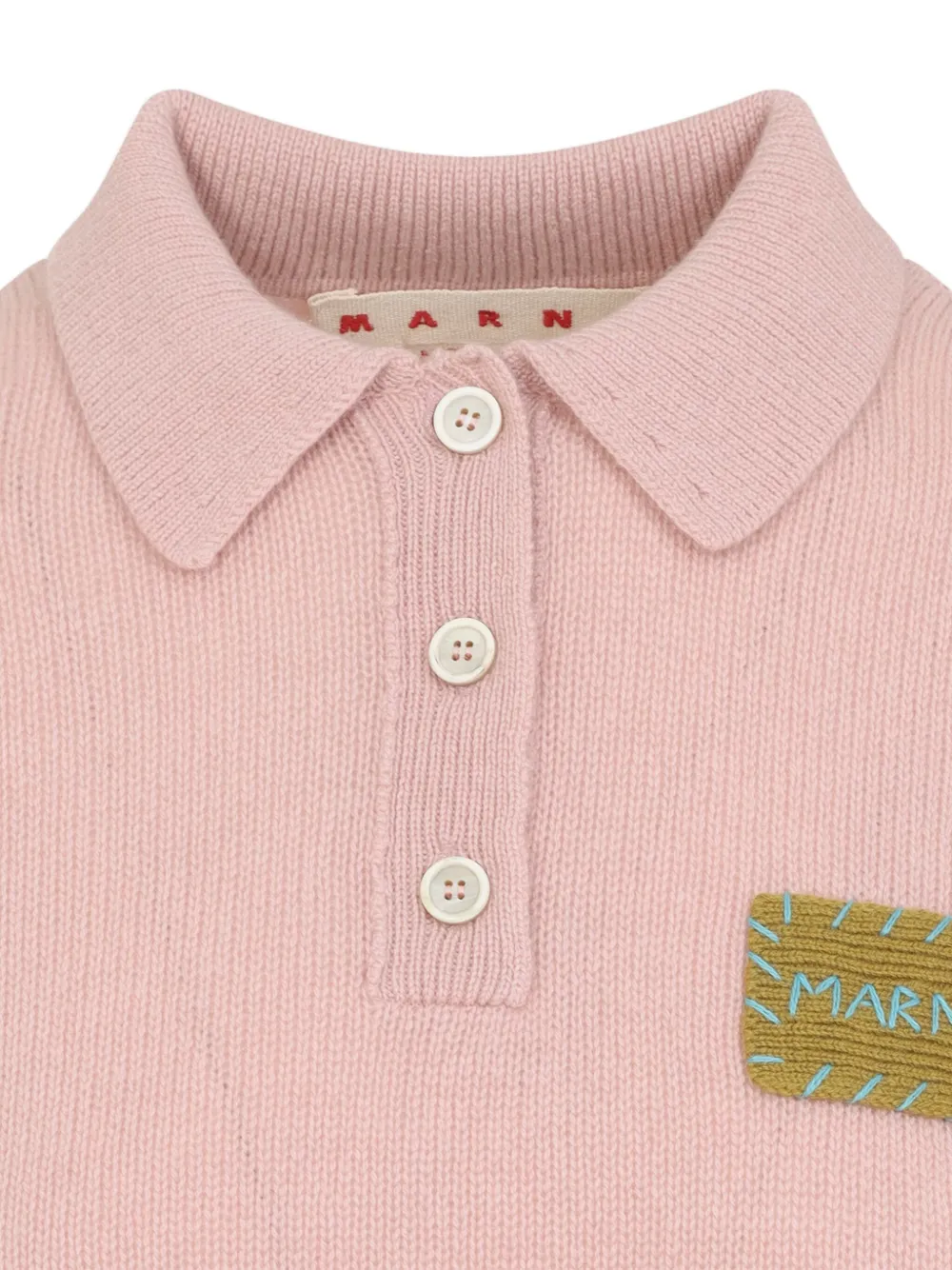Marni Collared Top With Ribbed Cuffs And Hem In Pink