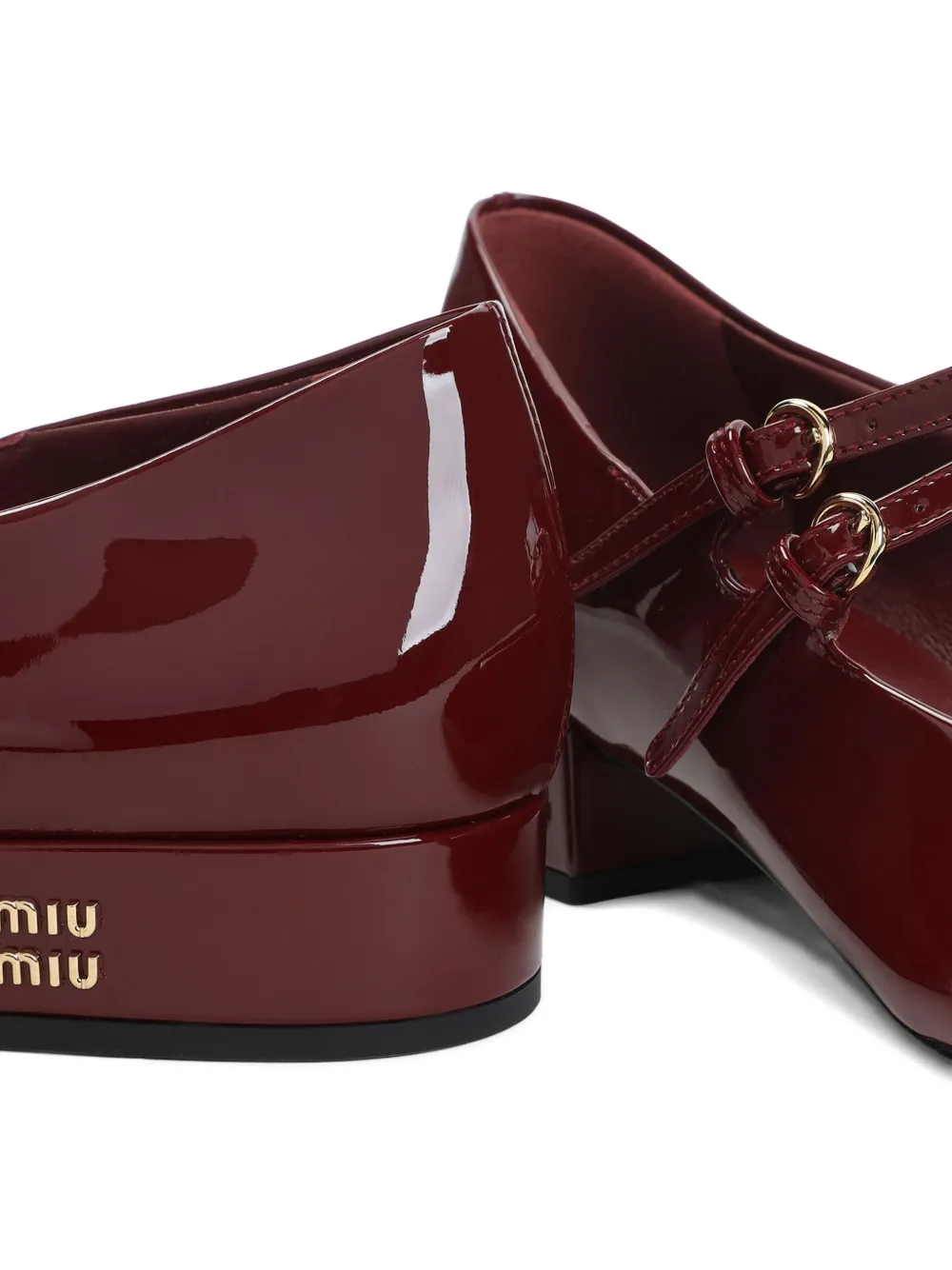 Miu Leren slingback pumps Rood