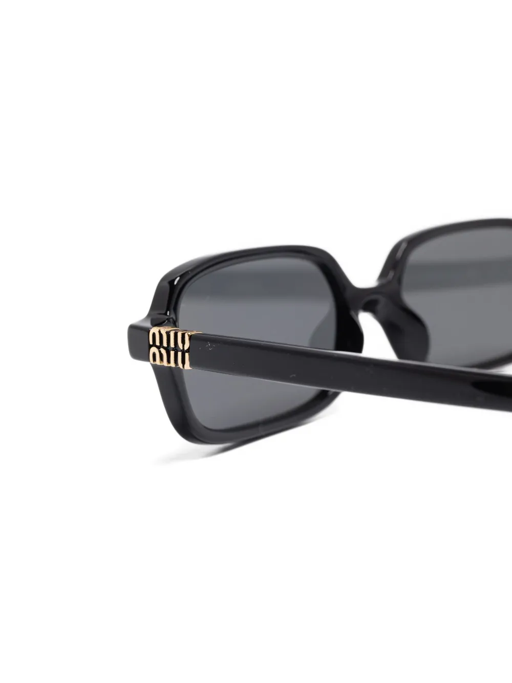 Miu Eyewear Zonnebril met rechthoekig montuur Zwart