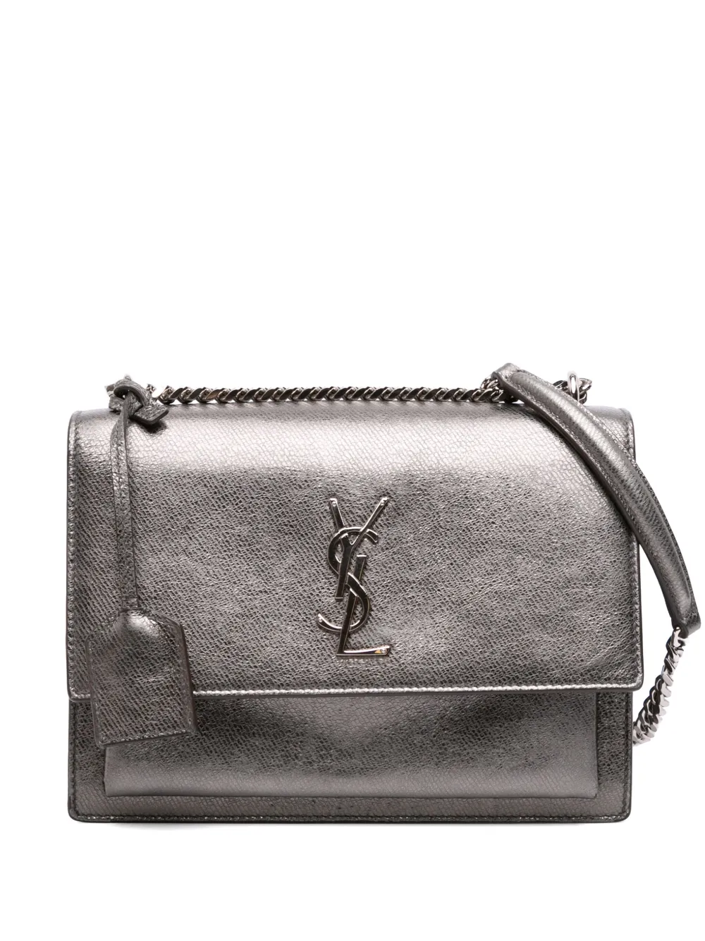 Saint Laurent Pre-Owned 2016 Medium Metallic Leather Monogram Sunset crossbody bag | Silver | Image 1