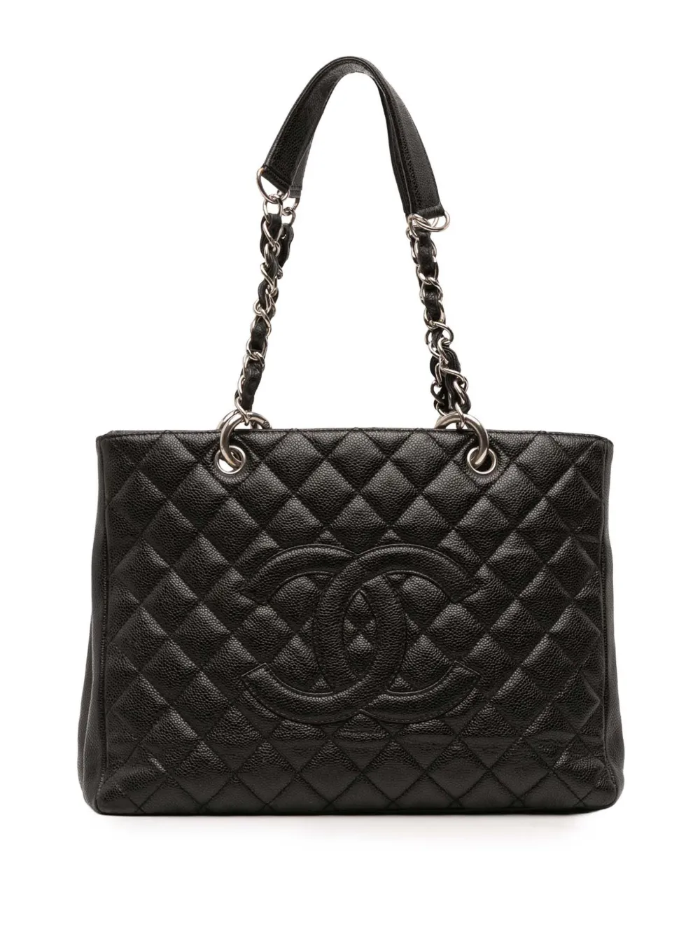 CHANEL Pre-Owned 2008-2009 キャビア グランド ショッピング トートバッグ - ブラック