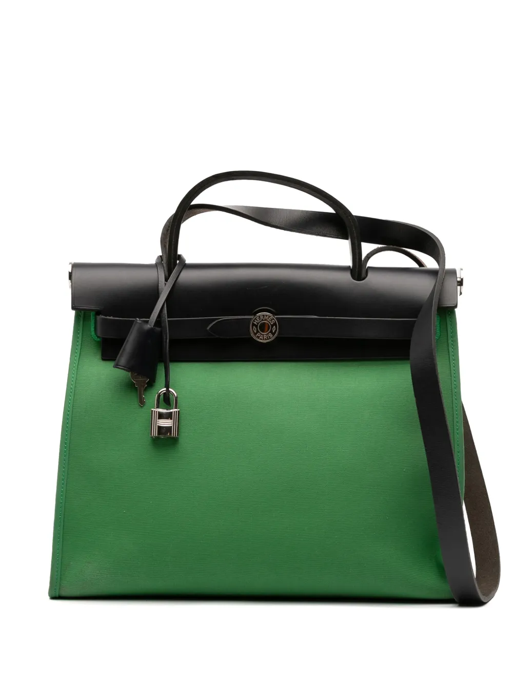 Hermès Pre-Owned 2018 トワル エールバッグ ジップ 31 サッチェルバッグ - グリーン