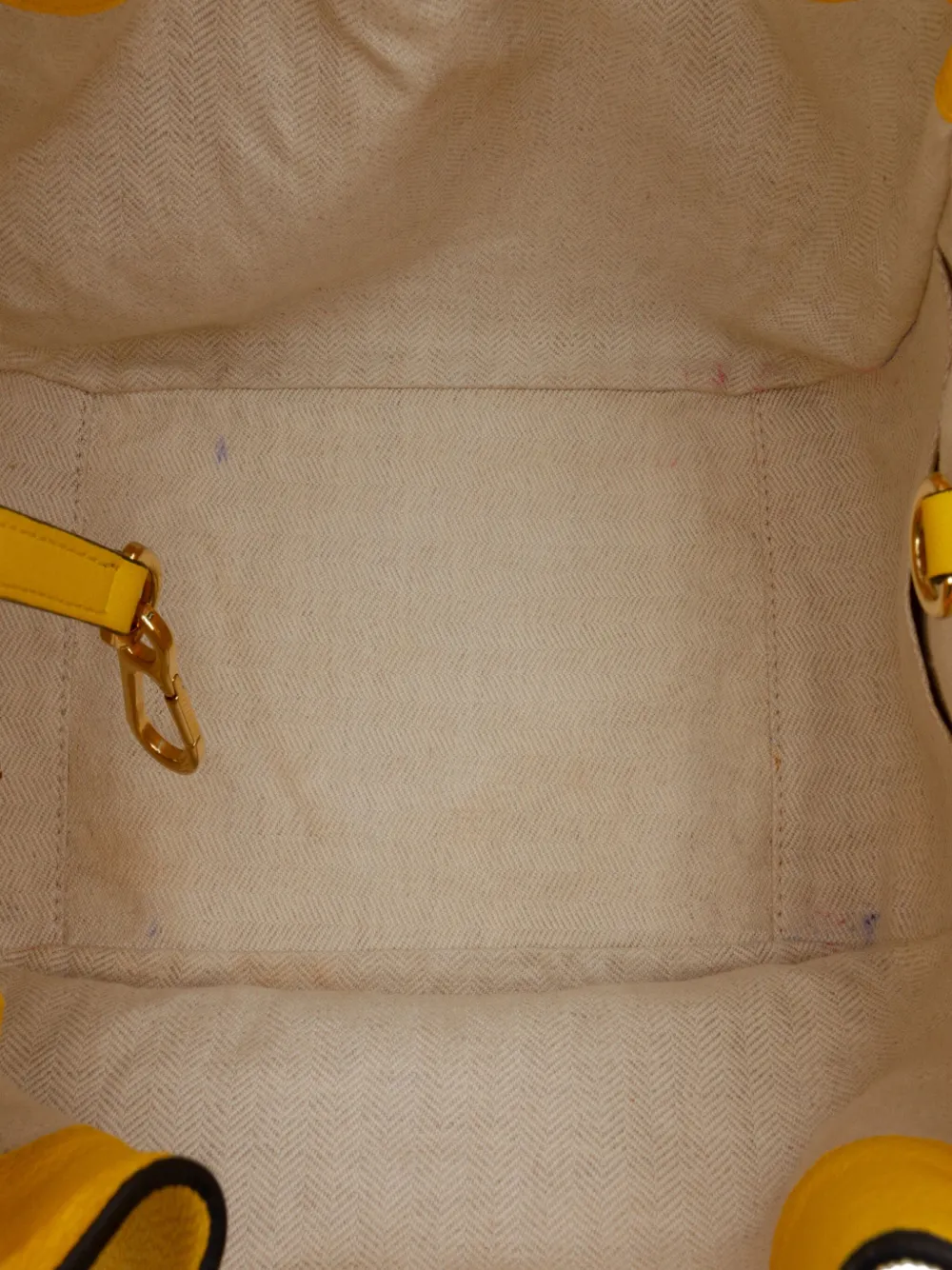 Pre-owned Loewe 2010-2025 Small Grained Calfskin Drawstring Hammock Satchel In Yellow