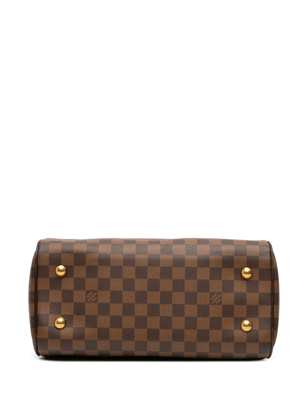 Pre-owned Louis Vuitton 2003 Damier Ebene Duomo Handbag In Brown