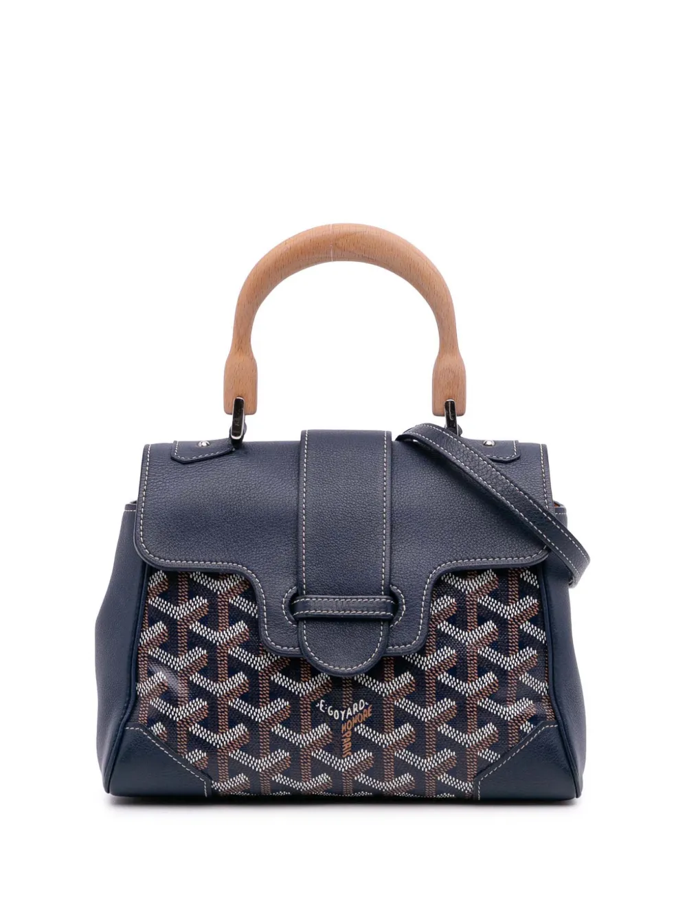 Goyard Pre-Owned 2016 Mini Goyardine Saigon Souple satchel | Blue | Image 1