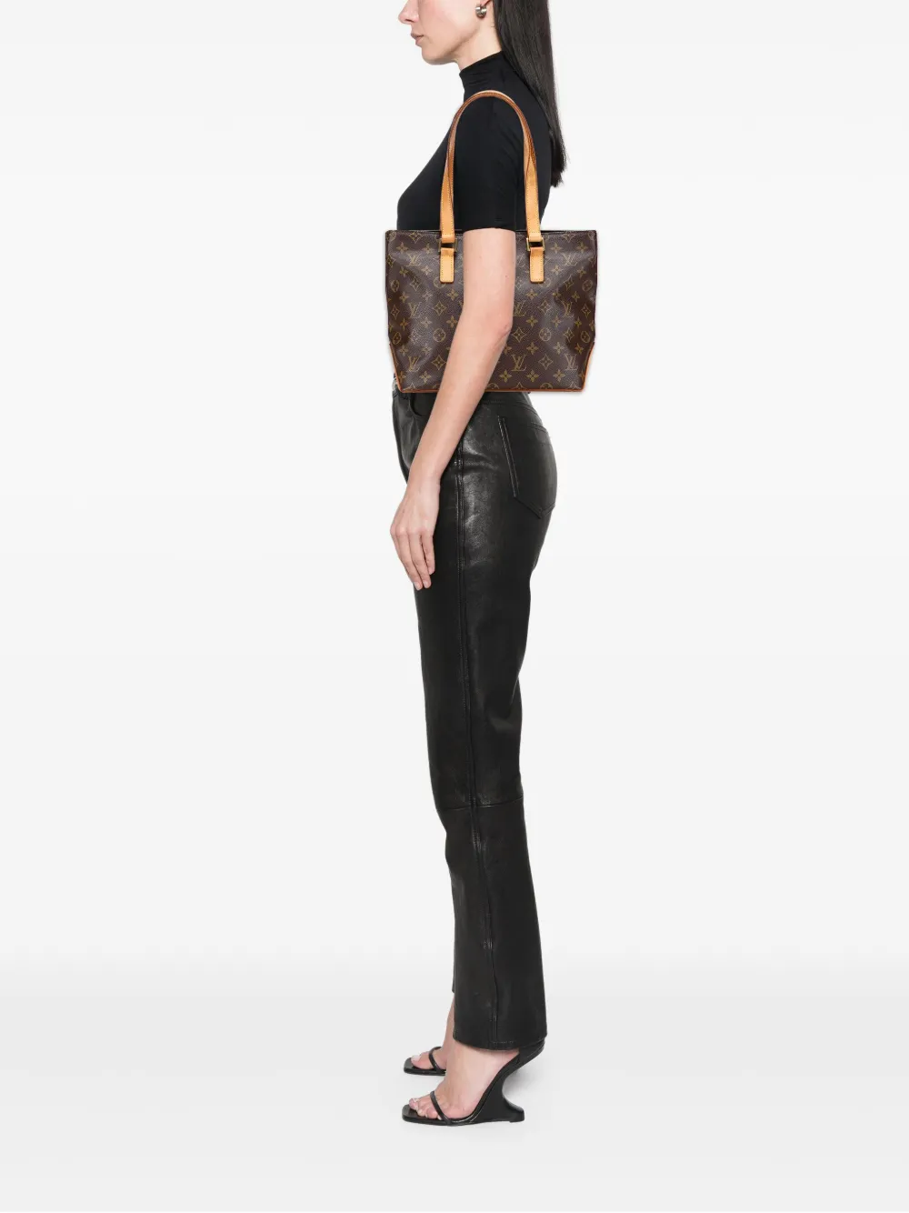 Pre-owned Louis Vuitton 2002 Monogram Cabas Piano Tote Bag In Brown