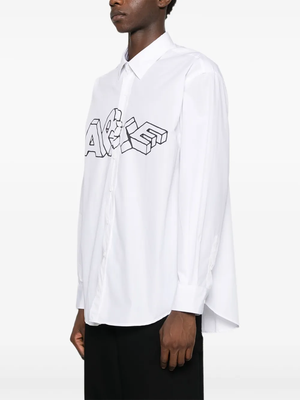 Arte Antwerp Overhemd met logoprint Wit