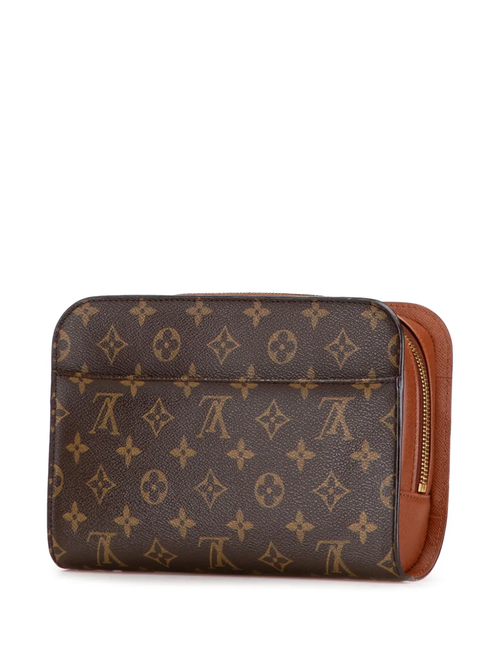 Pre-owned Louis Vuitton 1998 Monogram Orsay Clutch Bag In Brown