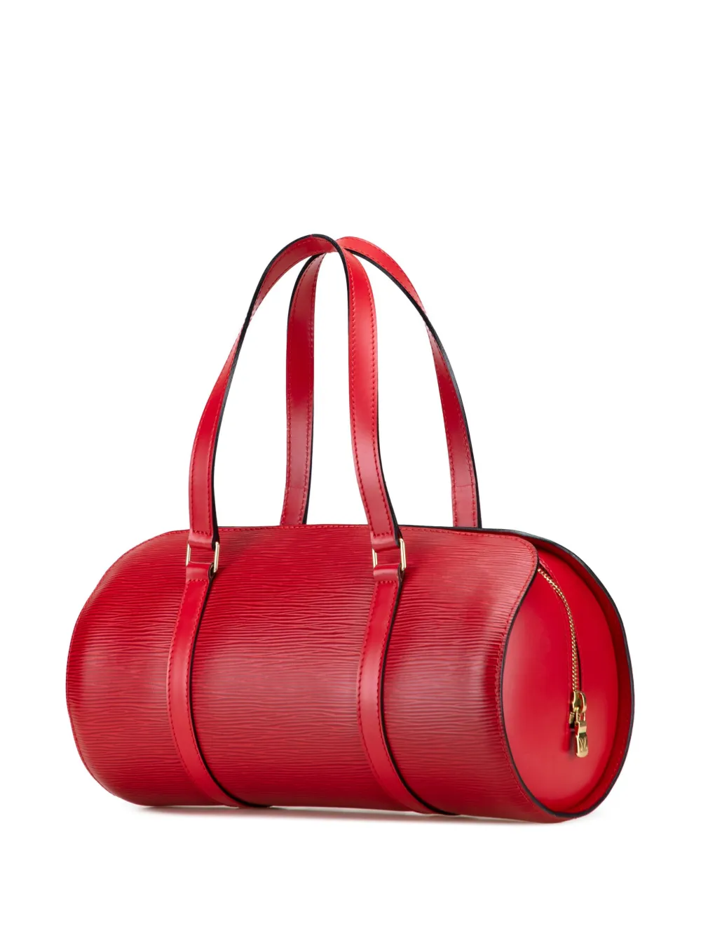 Pre-owned Louis Vuitton 1998 Epi Soufflot Handbag In Red