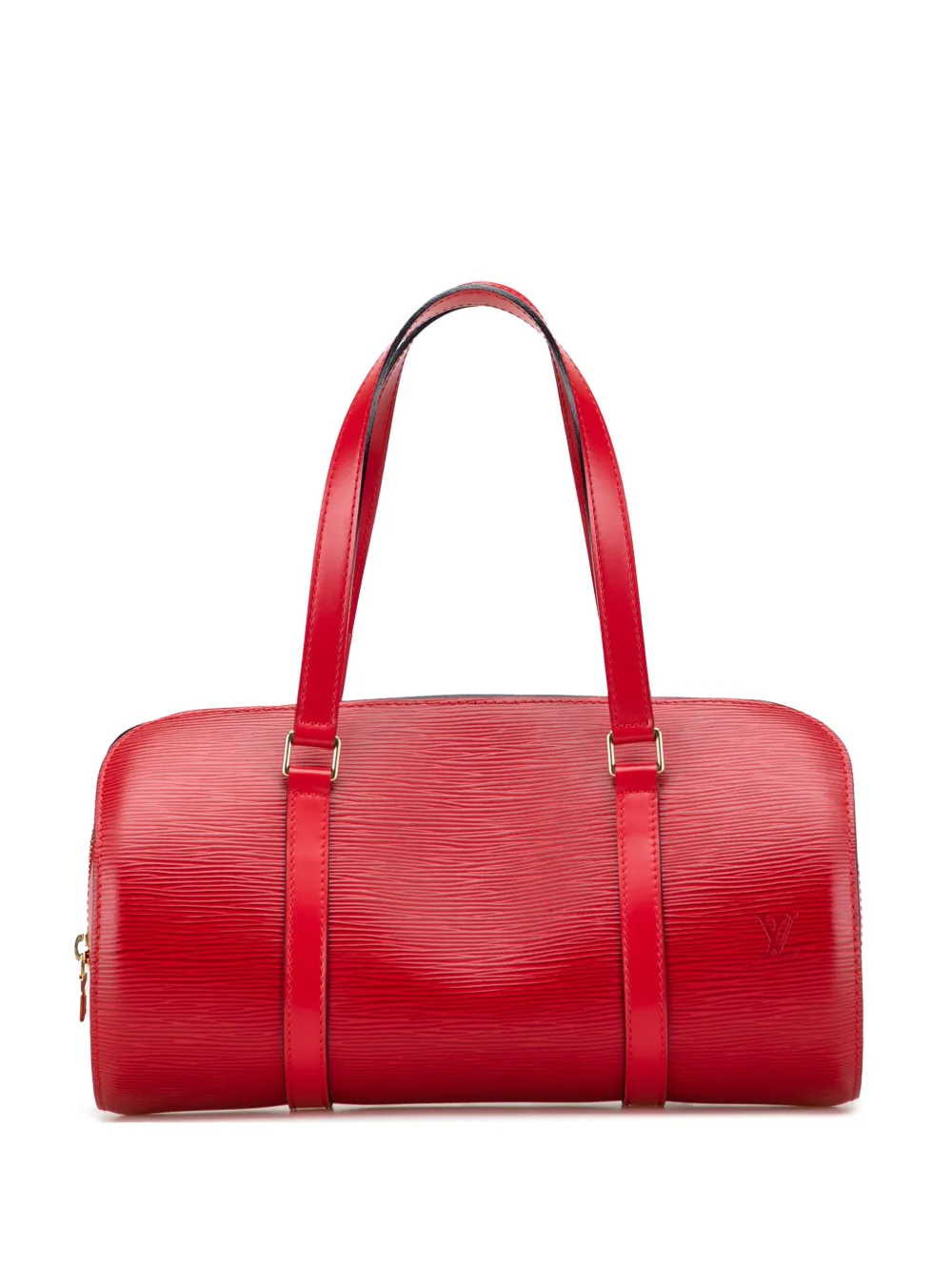 Pre-owned Louis Vuitton 1998 Epi Soufflot Handbag In Red