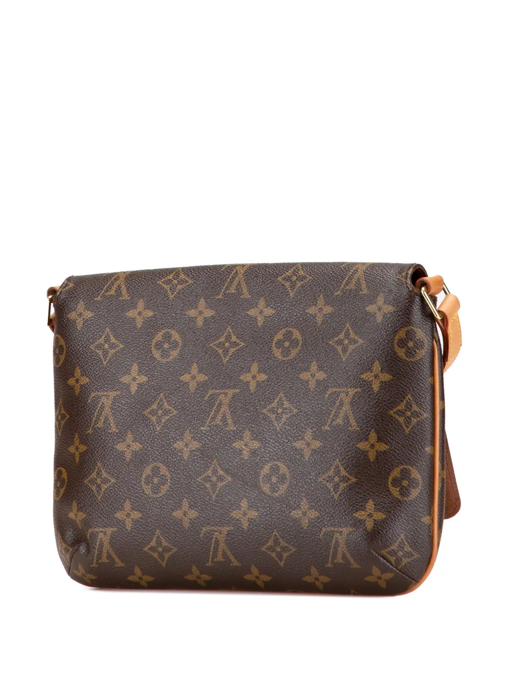 Pre-owned Louis Vuitton 2002 Monogram Musette Tango Short Strap Shoulder Bag In Brown