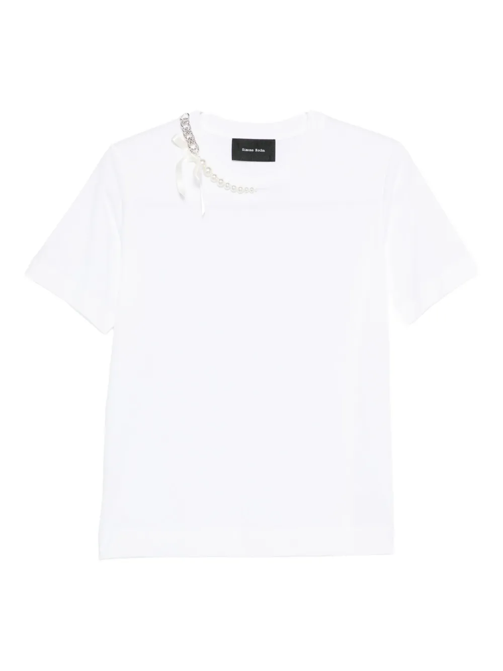 Simone Rocha Pearl-detail T-shirt In White