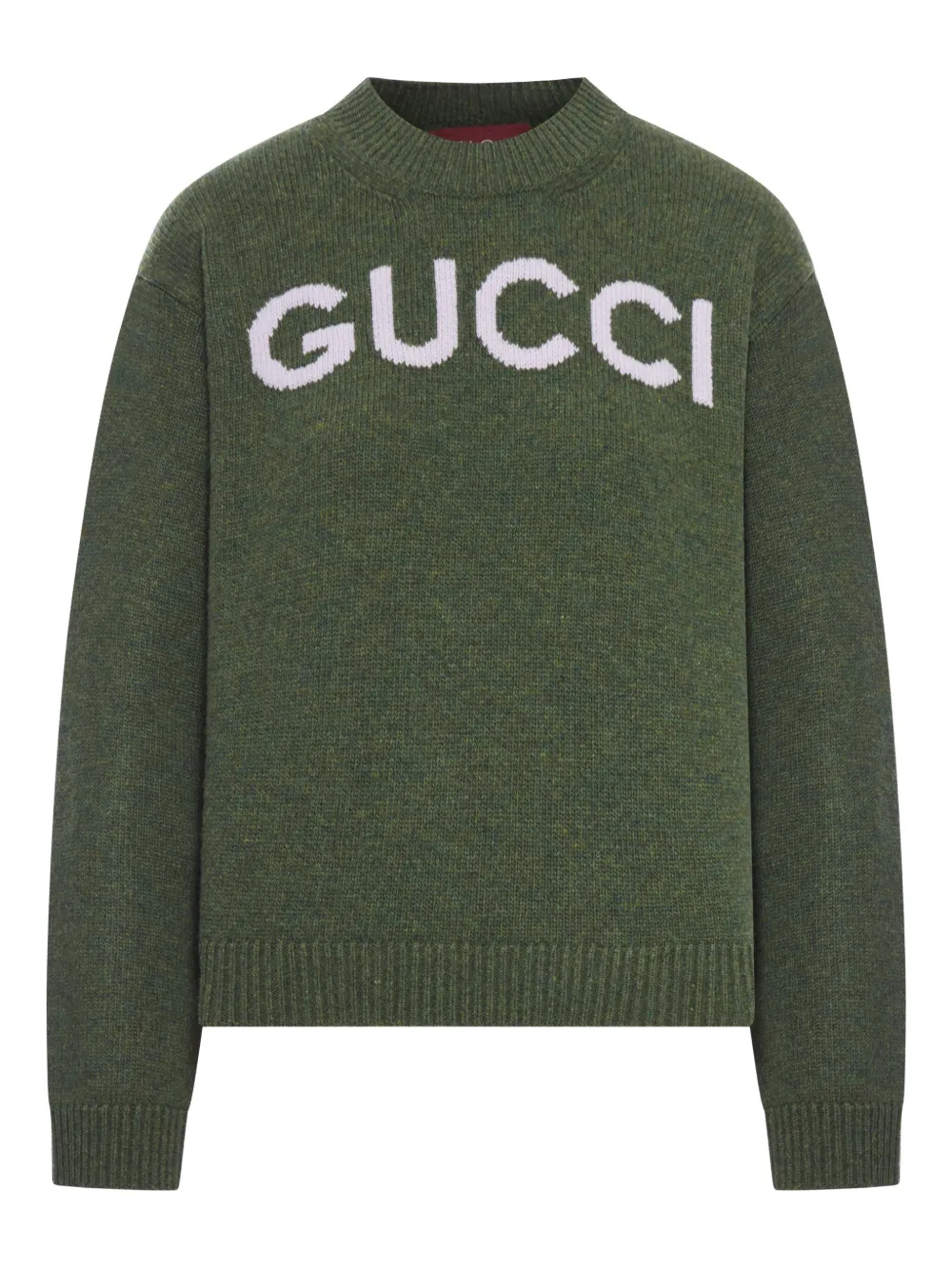 Gucci ロゴインターシャ セーター - グリーン Gucci ロゴインターシャ セーター - グリーン