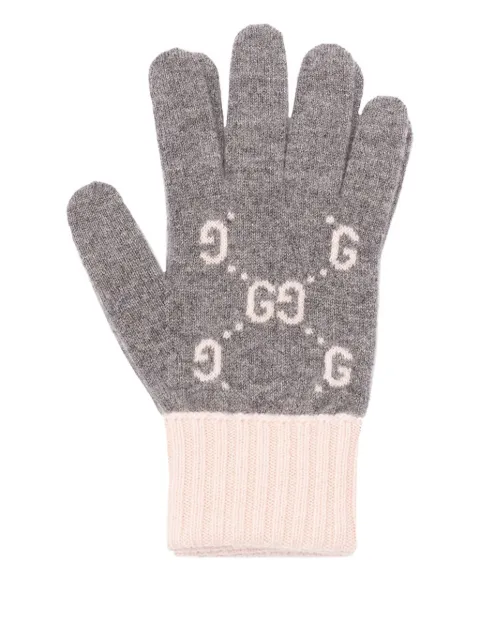 Gucci guantes de cachemira con motivo GG