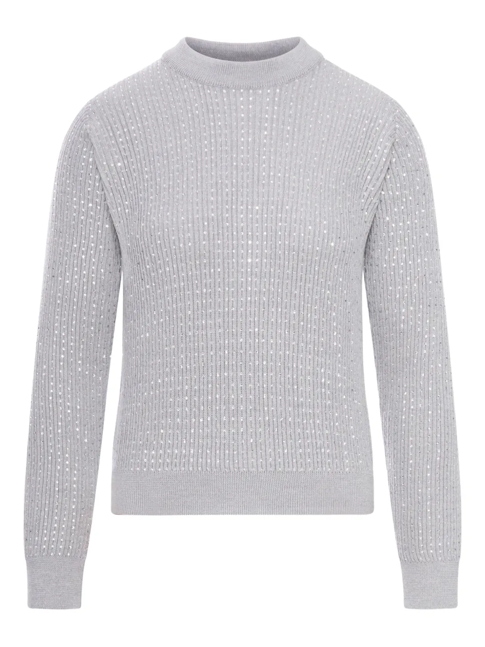 Golden Goose Crystal-embellished Ribbed Sweater In Gray