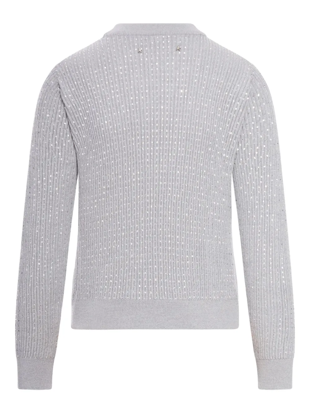 Golden Goose Crystal-embellished Ribbed Sweater In Gray