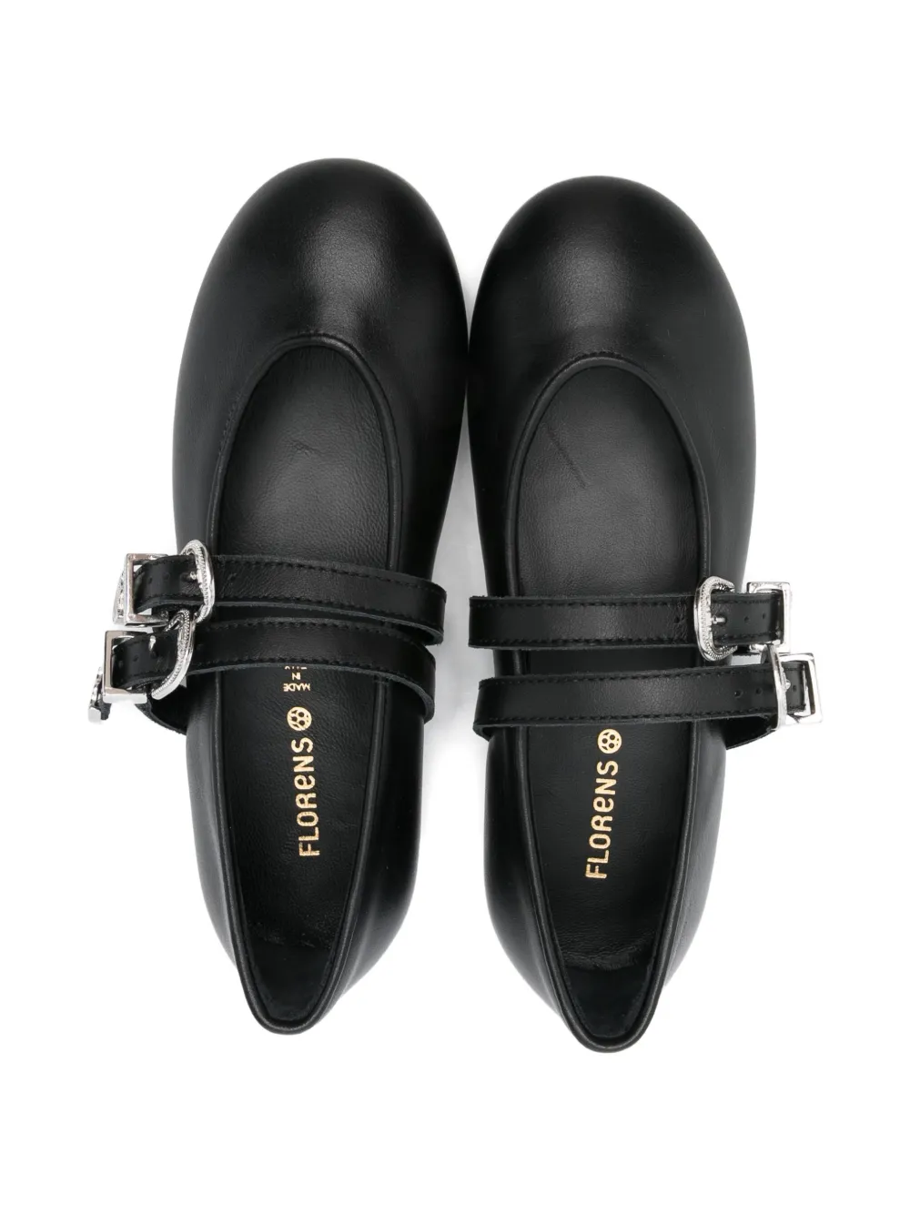 Florens Buckle-strap Ballerinas In Black