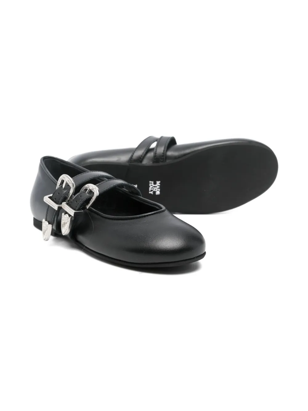 Florens buckle-strap ballerinas - Zwart