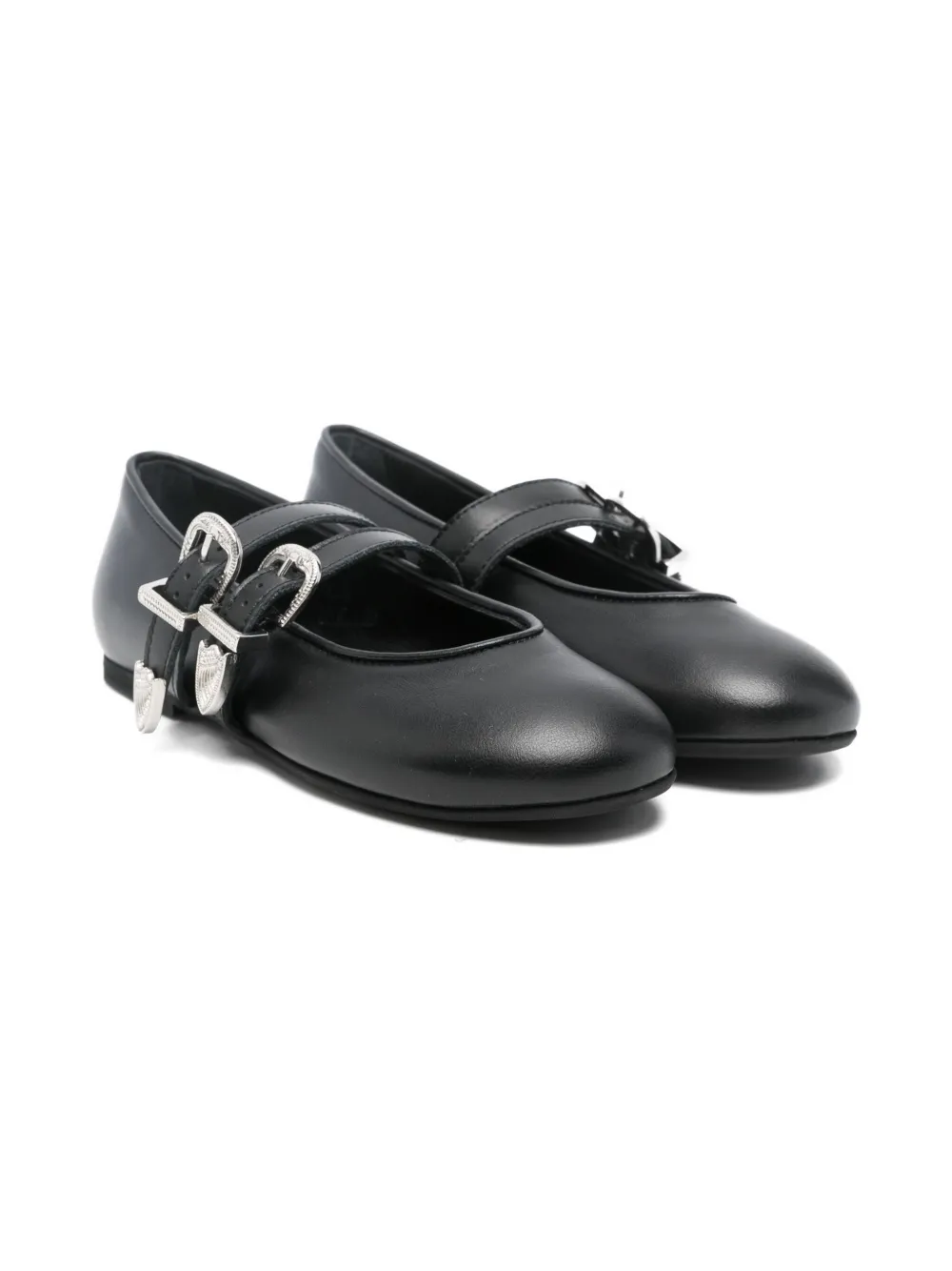 Florens Buckle-strap Ballerinas In Black