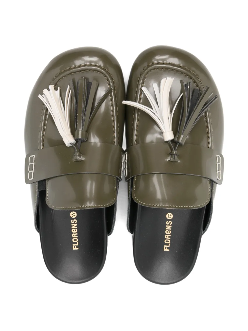 Florens Tassel-detail Strap Mules In Green