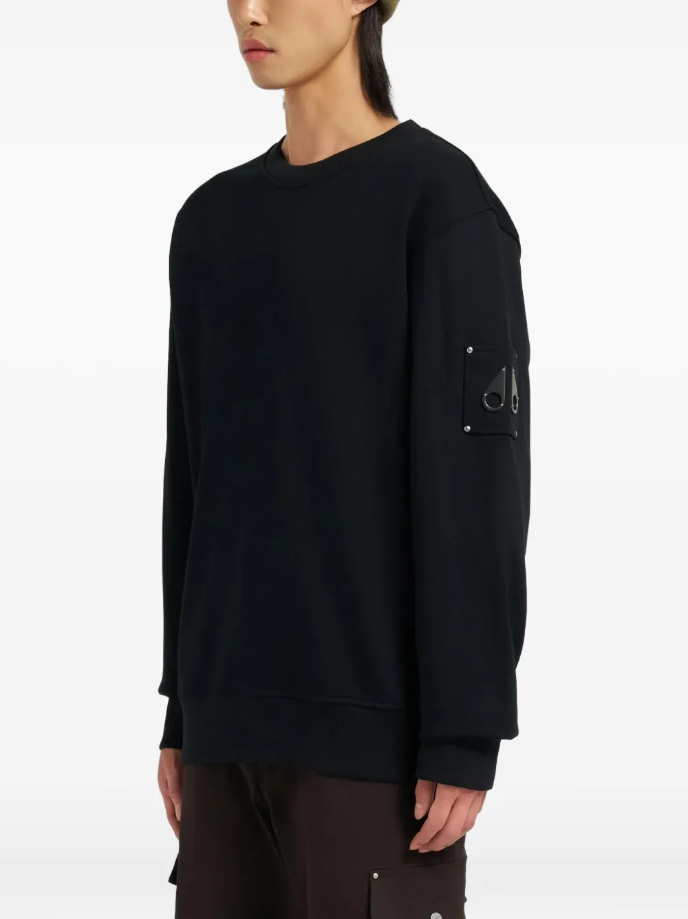 Moose Knuckles Sweater met logopatch Zwart