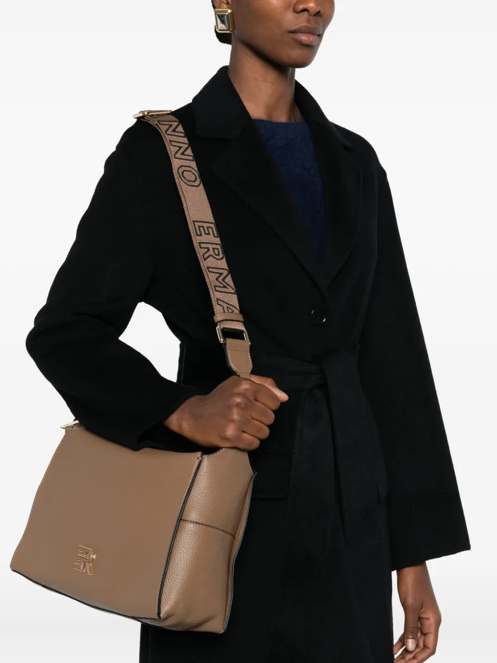 ERMANNO FIRENZE logo-strap tote bag - Bruin