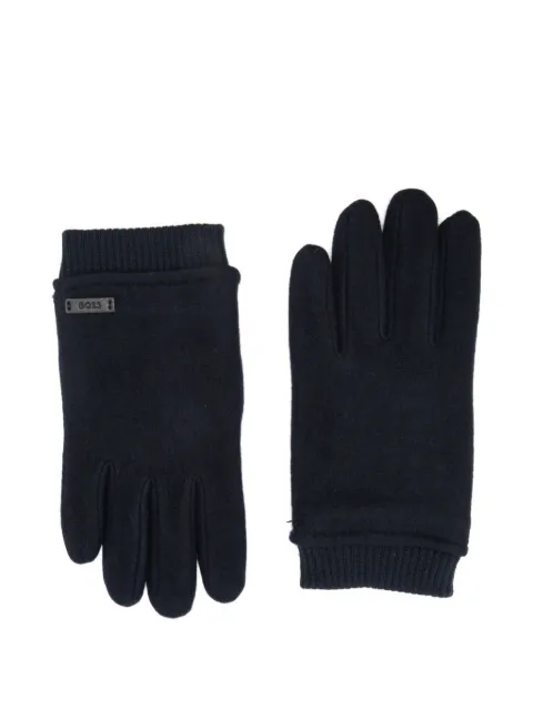 BOSS ribbed logo gloves