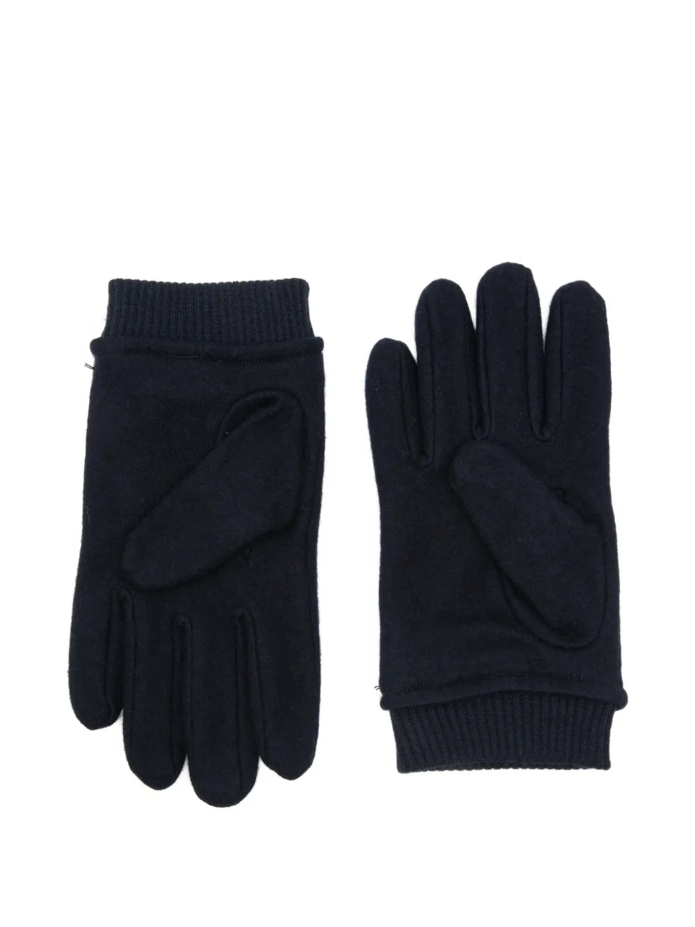BOSS ribbed logo gloves - Blauw