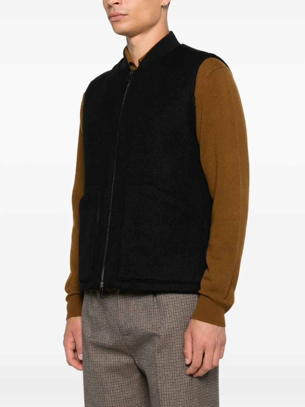 Hōsio Baseball-collar Gilet In Black