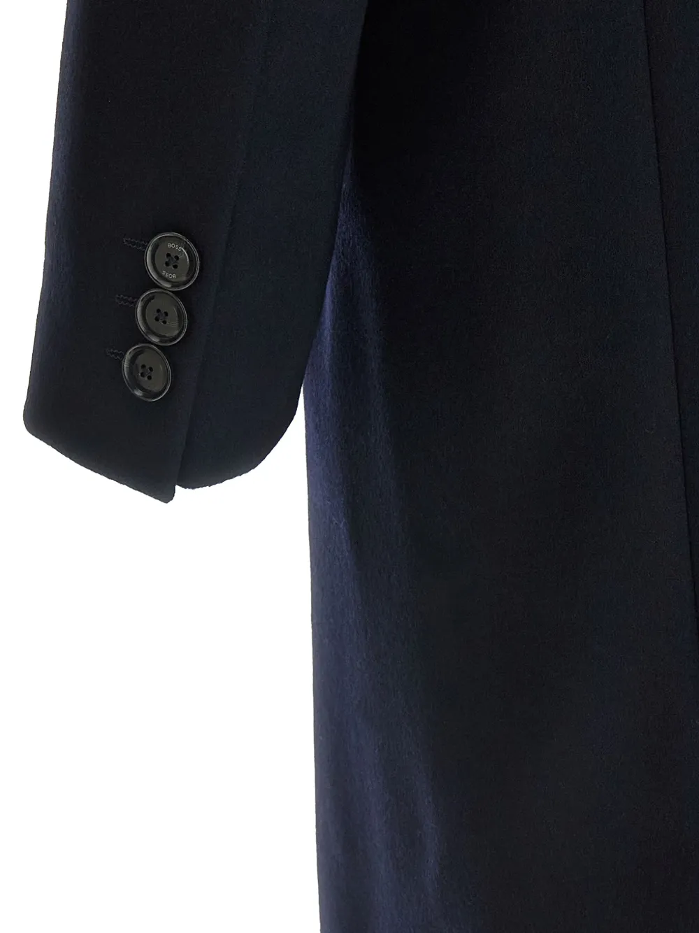 Hugo Boss Button Single-breasted Coat In Blue