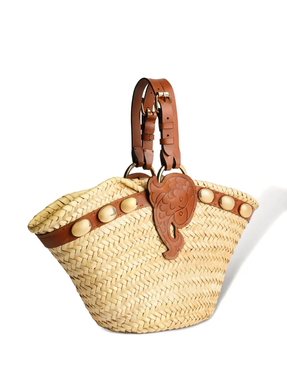 Pucci Studded Fish-appliqué Beach Bag In Neutral