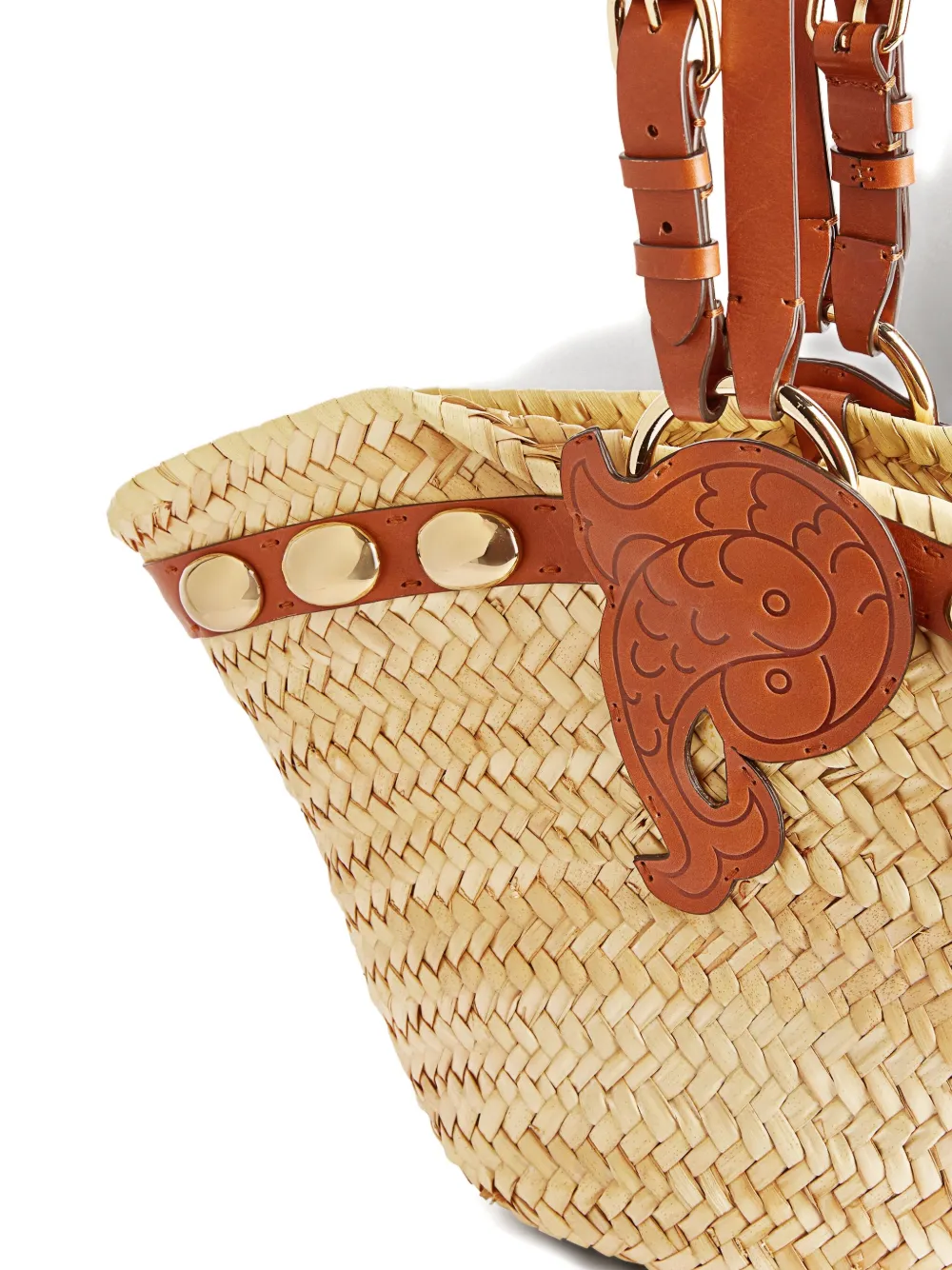 Pucci Studded Fish-appliqué Beach Bag In Neutral